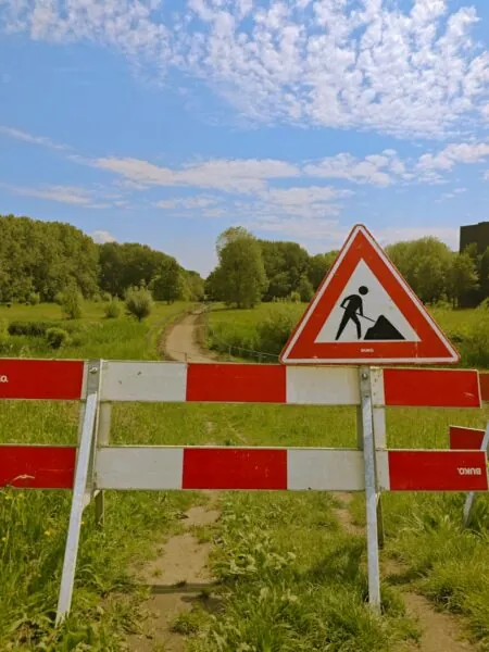 Road closed for construction, detour ahead